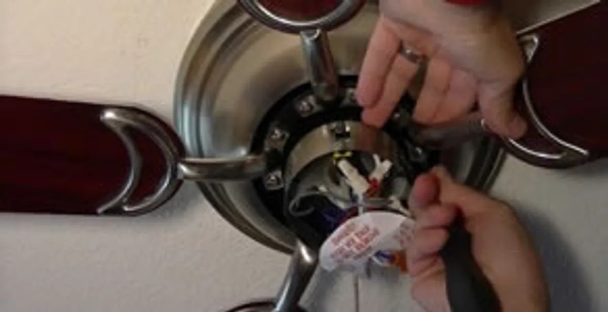 Ceiling fan installation with electrical wiring and mounting by professional electrician in Denver, CO