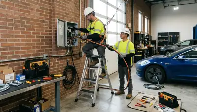 Electric car charger installation for a Denver, CO home garage by On Call Electrical