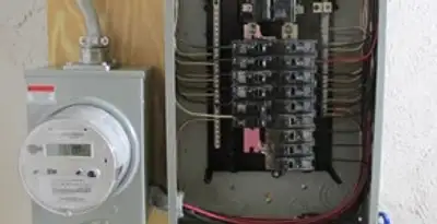 electrical panel upgrade service showing outdated electrical panel prepared for professional replacement in Denver, CO