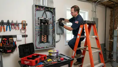 Electrical panel upgrade with modern circuit breakers for a Denver, CO home