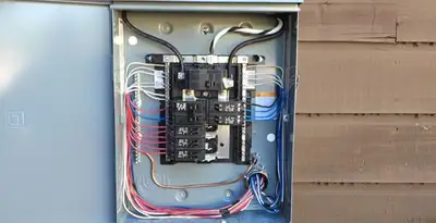 electrical panel upgrade service featuring newly installed electrical panel wired by licensed electricians in Denver, CO