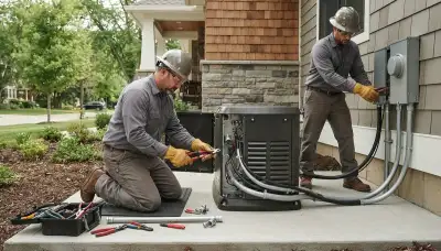 Denver electrician installing a home backup generator for a residential electrical panel
