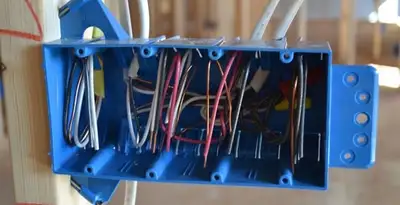 new construction wiring installation featuring electrical boxes and cable routing by expert electricians in Denver, CO