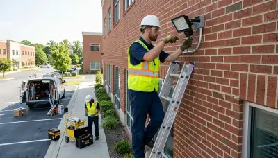 Security light installation for a Denver, Colorado home by a licensed electrician